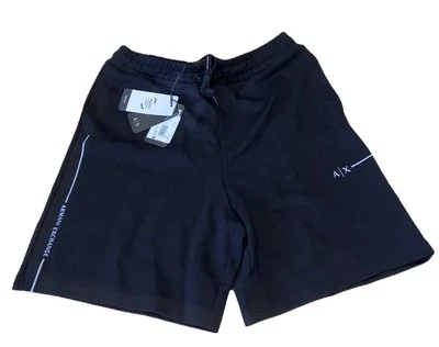 Armani Exchange A|X Men’s Shorts Small Black Organic Cotton Casual Drawstring - Image 1 of 4