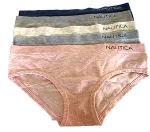 Nautica NEU 5er Pack Damen Hipster Höschen Gr. LG (7-8) weiche Kinderbettmischung gedeckte Farben - Bild 1 von 4