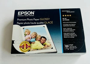 EPSON PREMIUM PHOTO PAPER GLOSSY 4 X 6 (100 SHEETS)  Brand New SEALED - Picture 1 of 5
