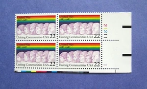 Sc # 2275 ~ Plate # Block ~ 22 centt United Way, 100th Anniversary Issue (dg29) - Picture 1 of 1