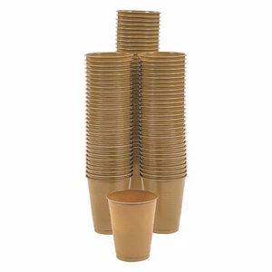 Bulk Metallic Gold Plastic Cup, Wedding, Bachelorette, Party Supplies, 100 Piece - Picture 1 of 1