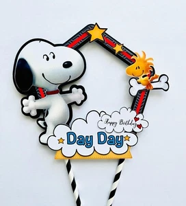 Personalized Snoopy Theme Cake Topper - Picture 1 of 4