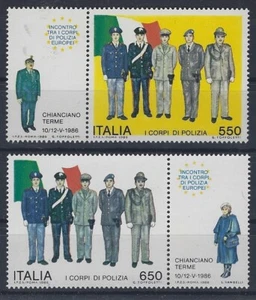 v3857 ITALIEN / Polizei MiNr 1973/74 ** Zierfeld - Bild 1 von 1