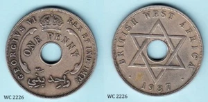 Nigeria / British West Africa 1 One Penny 1937 H (George VI) Coin B - Picture 1 of 1