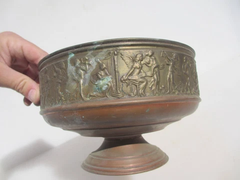Victorian Copper Trough Tub Old Planter Plant Pot Antique Brass Classical Cover