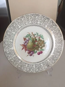 Salem China 23 K Gold 11” Dinner Plate Fruit Pattern 53 or 53Z Pears - Picture 1 of 5