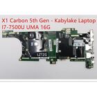 Motherboard For Lenovo Thinkpad X1 Carbon 5Th Gen Mainboard I7-7500U 16G 01Ay066