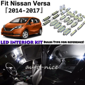 8x White LED Interior Lights Package Kit For 2014 - 2016 2017 Nissan Versa Note - Picture 1 of 9