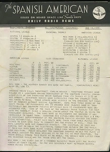 1939 MS Santa Barbara Newsletter - Baseball Scores - Grace Line - Picture 1 of 1