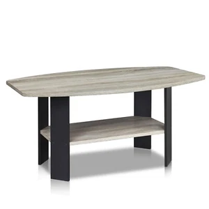 Furinno 11179gyw/bk Simple Design Coffee Table in Oak Grey/black Finish - Picture 1 of 1