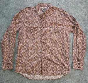 Southern Thread Tiger Eye Snap Long Sleeve Shirt Large - Picture 1 of 14