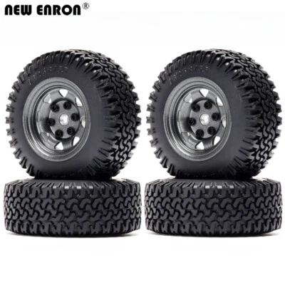 4Pcs 1.55" Alloy Rim 78mm Rubber Tyre For RC 1/10 D90 TF2 LC70 L80 Jinmy CC01 MN - Image 1 of 4