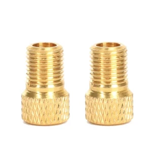 2pcs Bicycle Presta To Schrader Adapter Bike Tire Valve Adapter Copper Converter - Picture 1 of 12