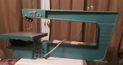 Shop Master J-20 Vintage 20" Serra de Rolagem Elétrica 1953 Funciona! Alumínio, verde/azul - Imagem 1 de 4