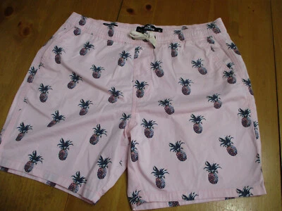 Hollister Pantalones Cortos Geométricos Piña Tabla Jogger Cortos Epic Flex Rosa, XLarge Foto 1 de 4