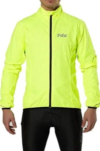 FDX Men's Cycling Jacket Waterproof Breathable Lightweight HiViz Reflective Coat - Picture 1 of 26