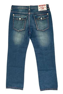 Pantalones de mezclilla True Religion Joey Super T relajados calce recto bolsillo con solapa para hombre 40x33 - Imagen 1 de 10