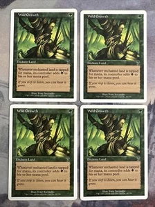 4x Wild Growth- Seventh Edition- Mtg Magic The Gathering Cards- Playset- NM - Picture 1 of 2
