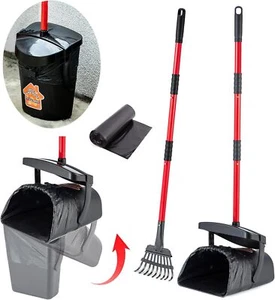 Pooper Scooper Large Swivel Bin & Rake for Large & Small Dogs Non-Breakable Dog - Picture 1 of 8