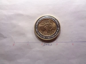 1.7 OZ MID-ATLANTIC REGATTA SAILBOAT 1995A $20 HARRAH'S 999 SILVER GOLD COIN  - Picture 1 of 2