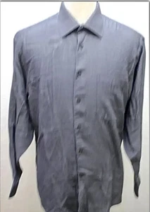 Balmain Mens Dark Gray Long Sleeve Dress Shirt Medium 15.5 33/34 - Picture 1 of 9