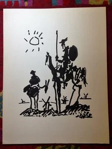 PICASSO Pablo (d'après) "DON QUICHOTTE" LITHOGRAPHIE ORIGINALE VELIN SIGNEE - Picture 1 of 1
