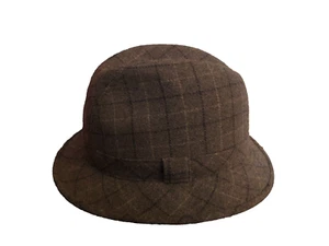 A. Adams & Spire Wool Fedora Hat Italian TG.M Country Gentleman Plaid Size Small - Picture 1 of 8