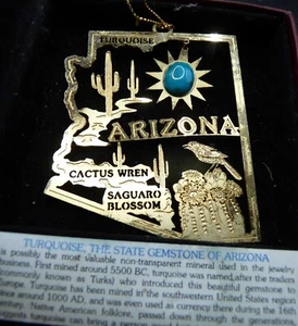 Arizona Türkis 24k Gold Oberfläche Messing Weihnachtsschmuck - Bild 1 von 1
