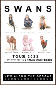 Póster de gira SWANS The Beggar Tour 2023 edición limitada RARO + ¡Póster de rock post punk BONO! - Imagen 1 de 2