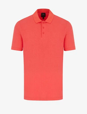 $ 80 Armani Exchange Polo Shirt Linen-Cotton Salmon size M. - Image 1 of 3