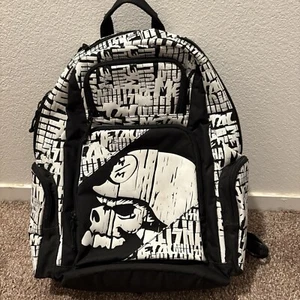 Zaino Mulisha in metallo vintage nero bianco borsa per laptop tonnellate di spazio tascabile - Foto 1 di 9