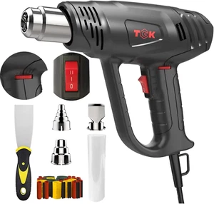 TGK 1800W Heat Gun Dual Temp 122-1202F w/ 3 Nozzles for Crafts Paint Shrink Wrap - Picture 1 of 11