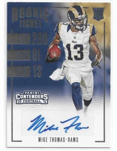 Boleto de novato Panini Contenders 2016 Mike Thomas #234 Rookie Auto RC - Imagen 1 de 1