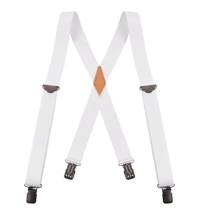 Buyless Fashion Suspenders Men - 48" Adjustable 1 1/4" X Back Black Clips - Picture 1 of 119