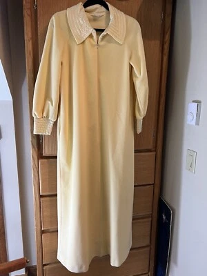 De colección Años 70 Vanity Fair Mujer 10 Franela Amarilla Completo Albornoz Camisón Bata Cremallera Foto 1 de 4