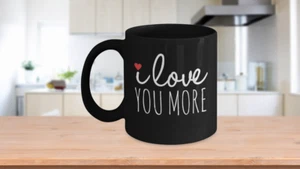 Kaffeebecher I Love You More, Geschenke für Ehemann Frau, Freund Freundin, Valent - Bild 1 von 13