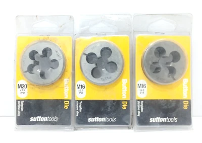 THREAD CUTTING BUTTON DIE M16 X 2.0 (2″) LOT OF 3 - Image 1 of 4