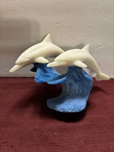 Vintage Dolphins Figurine Statue Ocean Coral - Bild 1 von 9