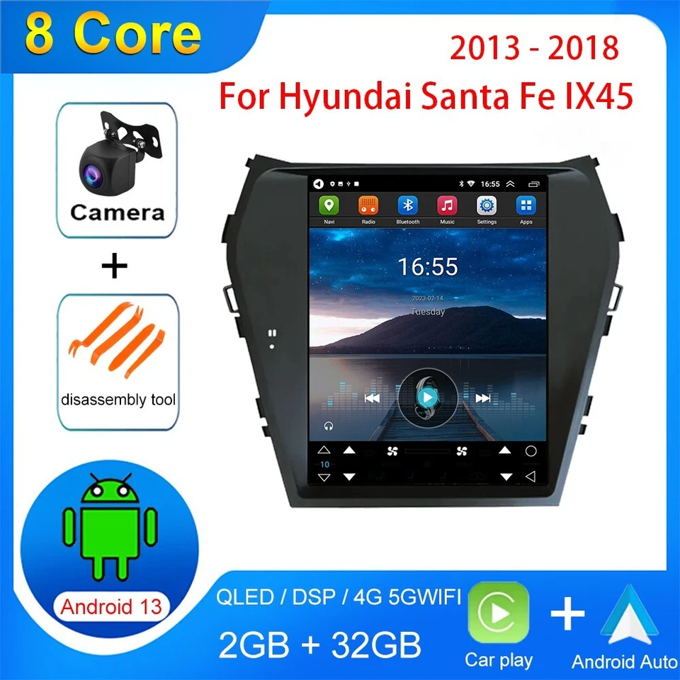 Android 13 For Hyundai Santa Fe IX45 2013-2018 Car Radio GPS Navig Video Player - Image 1 of 4