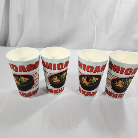 VTG Capitol Cups Chicago Blackhawks Hockey Lenticular 3D Cups 16 OZ Set of 4 USA Cover