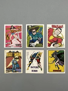 1979 Cracker Jack DC Superhero Stamps Lot of 6 Bat Man Catwoman Robin Batgirl et - Foto 1 di 13