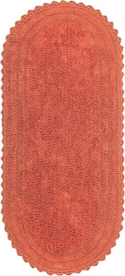 Royal Blaze Bath Mat Crochet Reversible Washable Plush Rug - Oval Large 24"x60" - Image 1 of 4