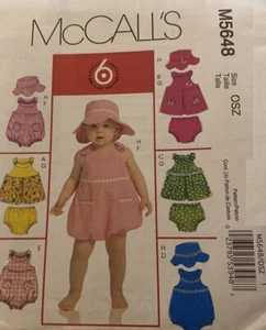 McCall's Nähmuster M5648 Kinderkleider, Strampler, Höschen und Mütze - Bild 1 von 1