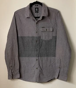 Volcom men’s slim fit Heavy grey button up long sleeve shirt size M. - Picture 1 of 5