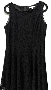 City Vibe Fit Flare Spitzenkleid schwarz Junior Gr. 13 gefüttert ärmellos Party - Bild 1 von 7