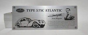 1/8 Bugatti Typ 57 SC Atlantic Metall Namensschild Plakette für Ixo Amalgam etc - Bild 1 von 2