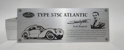 1/8 Bugatti Type 57 SC Atlantic Metal Name Plate Plaque for Ixo Amalgam etc - Image 1 of 2