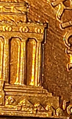 1991 Lincoln Memorial Cent Doubling On Columns.  Free Ship. - Image 1 of 3