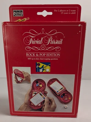 Parker Travel Games Trivial Pursuit Rock & Pop Edition 1995 UK Free P+P Boxed - Image 1 of 4