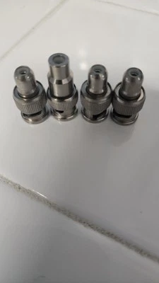 4 Pcs BNC Male to RCA Female Coax Coaxial Connector Adapter for CCTV camera - Image 1 of 2